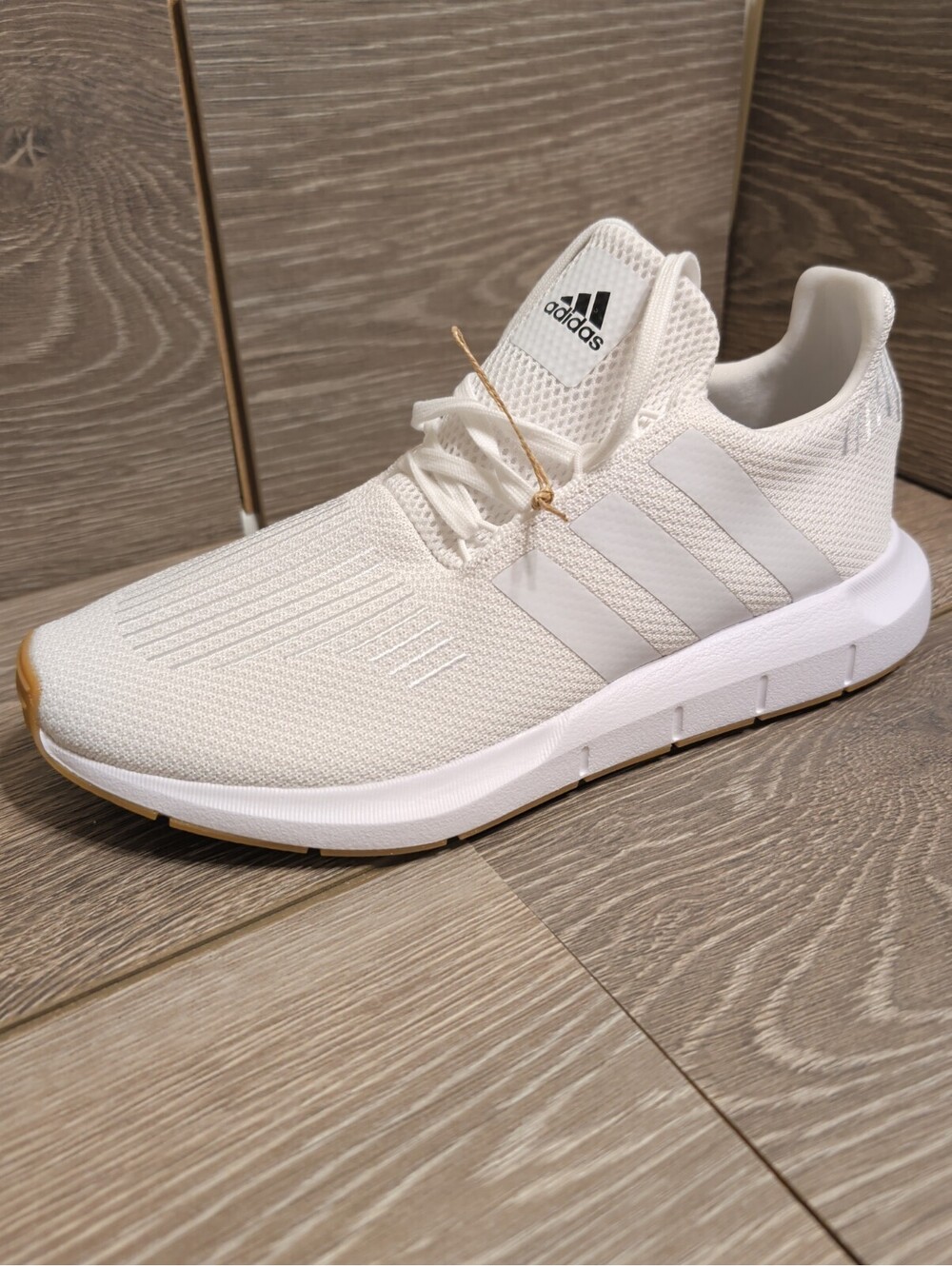 adidas Swift Run 1.0 Men's White White Gum Casual Running Shoes Knit